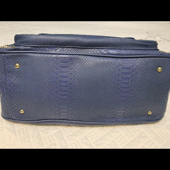 IMAN BLUE LEATHER HANDBAG - Picture 3 of 6